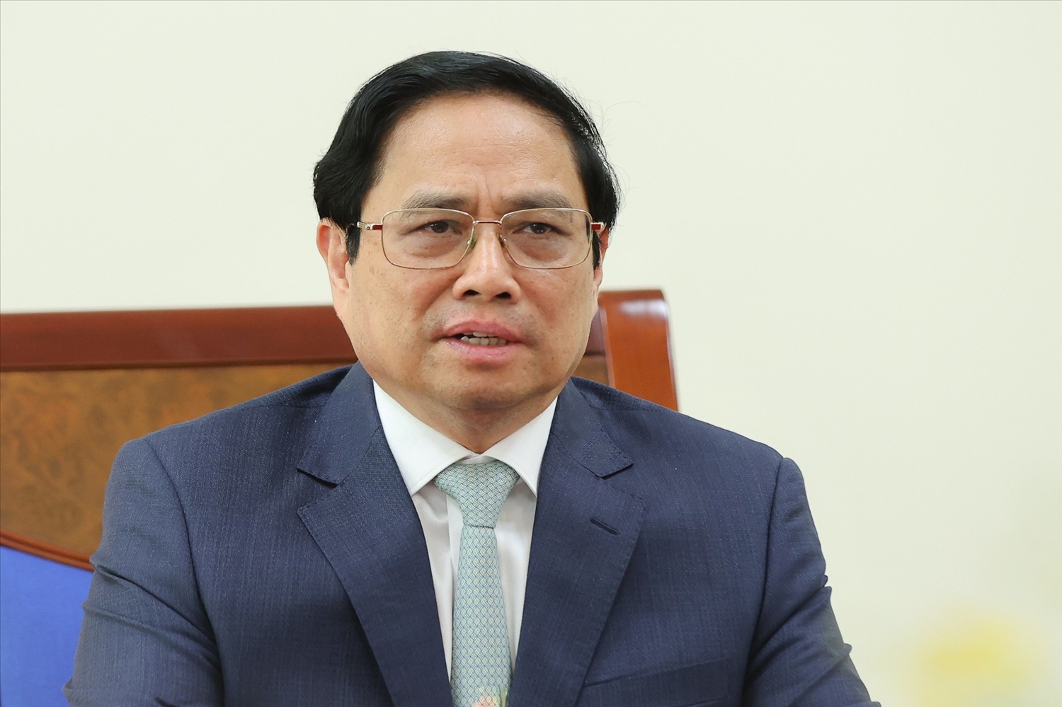 Thủ tướng Phạm Minh Chính đề nghị phía Australia tiếp tục hỗ trợ kỹ thuật và mở cửa thị trường hơn nữa cho hoa quả tươi và thủy sản của Việt Nam - Ảnh: VGP/Nhật Bắc