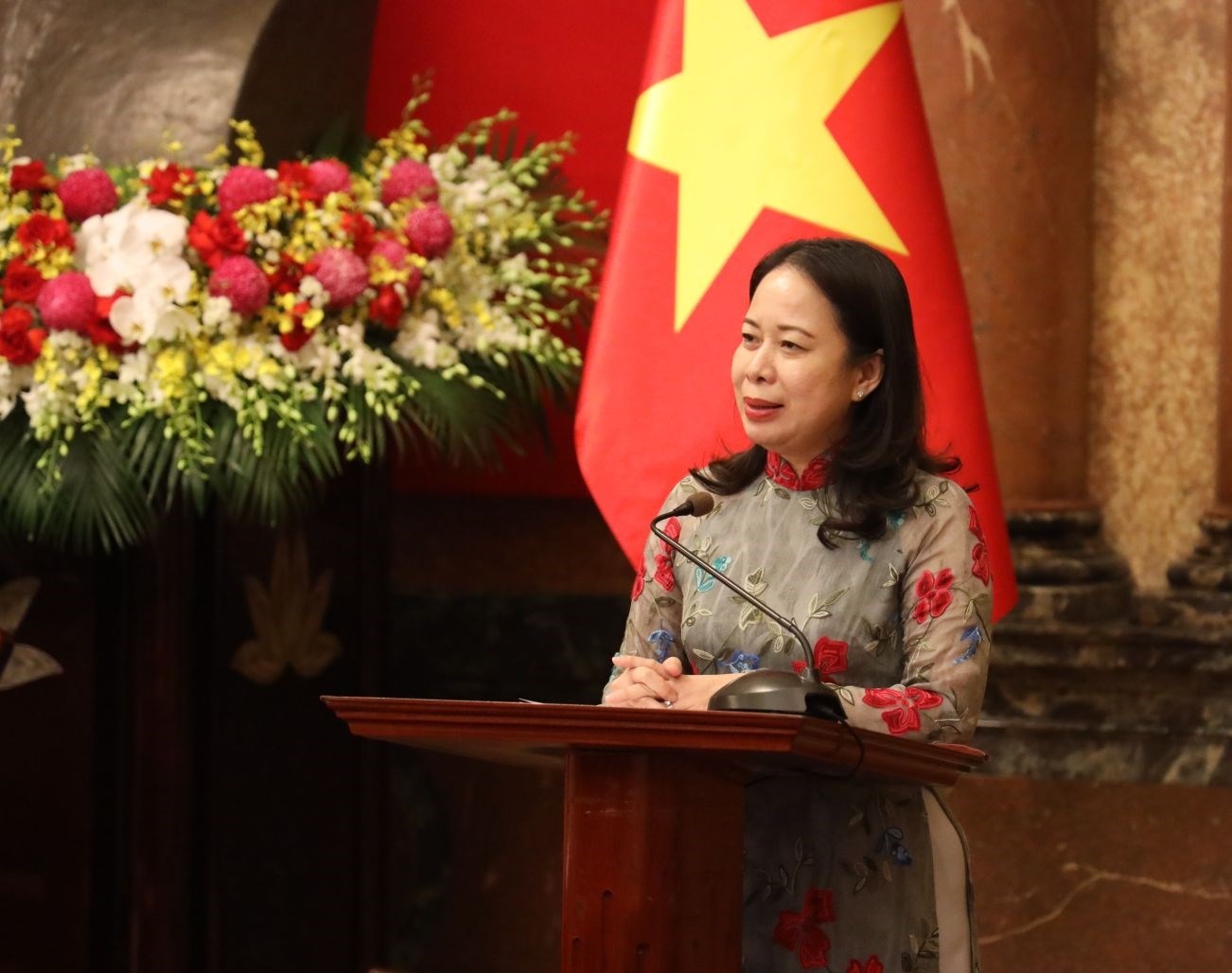 Phó Chủ tịch nước Võ Thị Ánh Xuân phát biểu. Ảnh: VPCTN