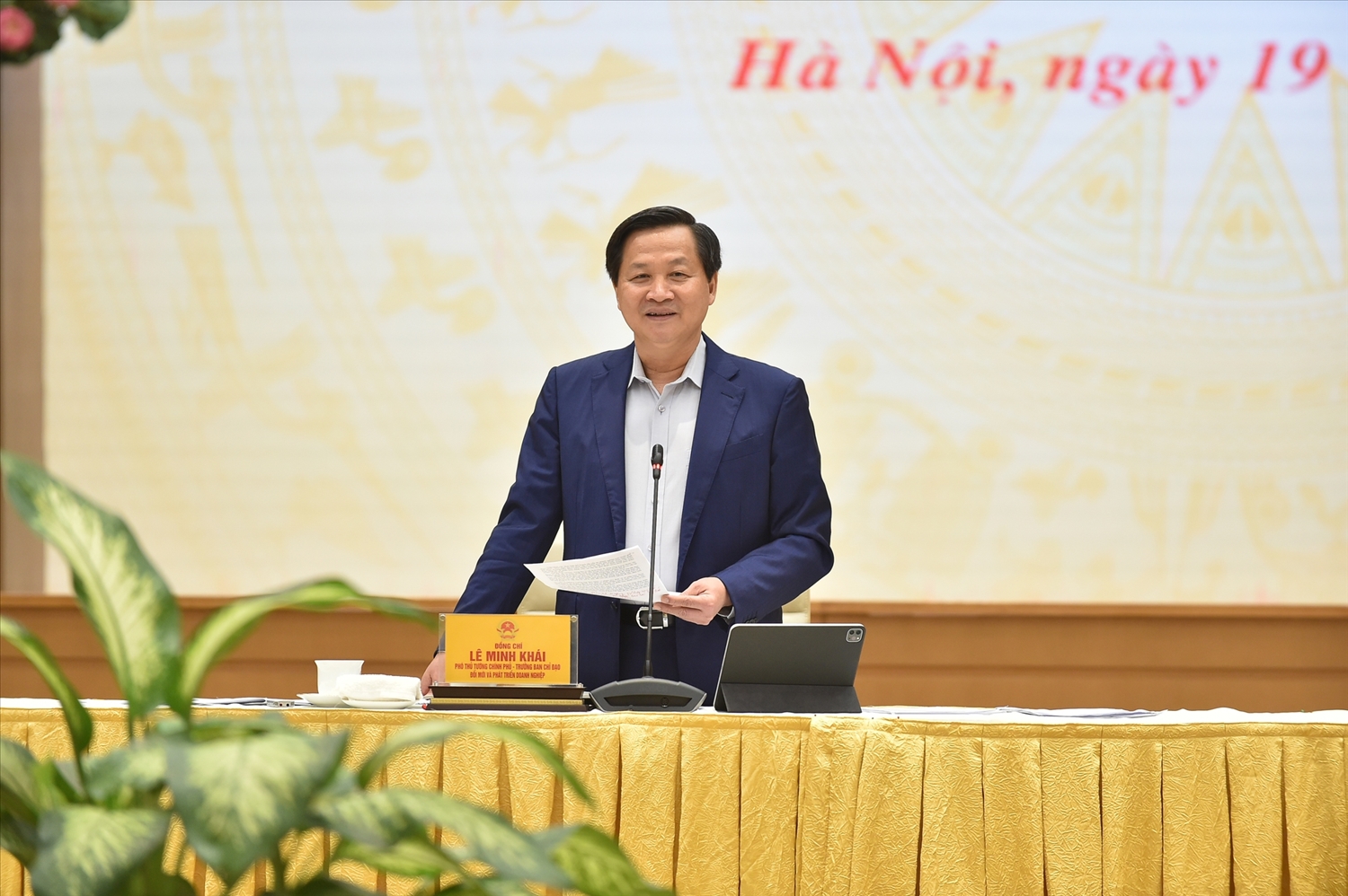 Phó Thủ tướng Lê Minh Khái: Bám sát chỉ đạo của Đảng, Quốc hội, Chính phủ, quyết liệt thực hiện nhiệm vụ được giao. Ảnh VGP/Quang Thương