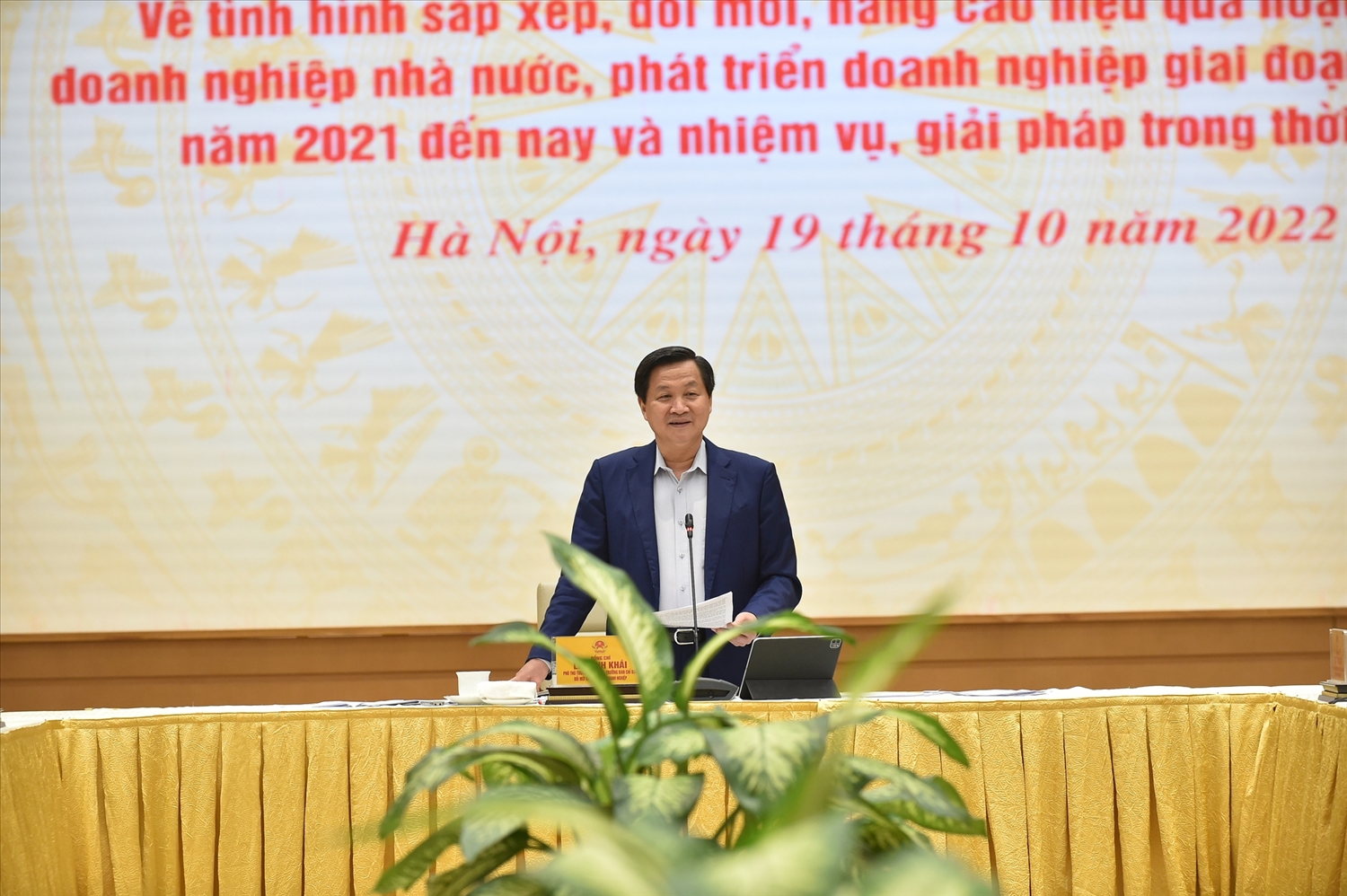 Phó Thủ tướng Lê Minh Khái: Công tác cổ phần hóa, sắp xếp doanh nghiệp nhà nước đã có tiến bộ. Ảnh VGP/Nhật Bắc