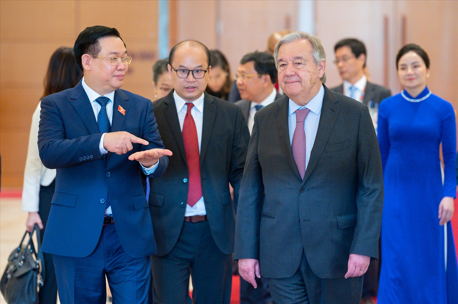 Chủ tịch Quốc hội Vương Đình Huệ trao đổi cùng Tổng Thư ký Liên hợp quốc António Guterres 