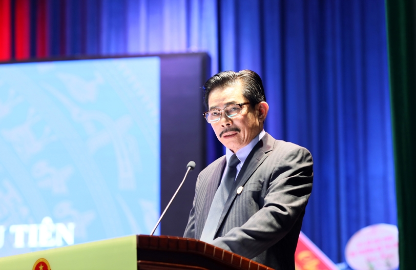 Ông Lê Công Bình – Tổng Biên tập Báo Dân tộc và Phát triển phát biểu tại Lễ kỷ niệm