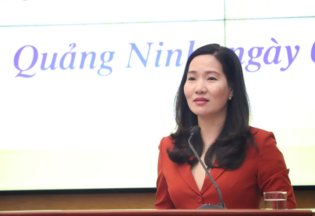 Phó Chủ tịch UBND tỉnh Quảng Ninh Nguyễn Thị Hạnh phát biểu tại Hội nghị