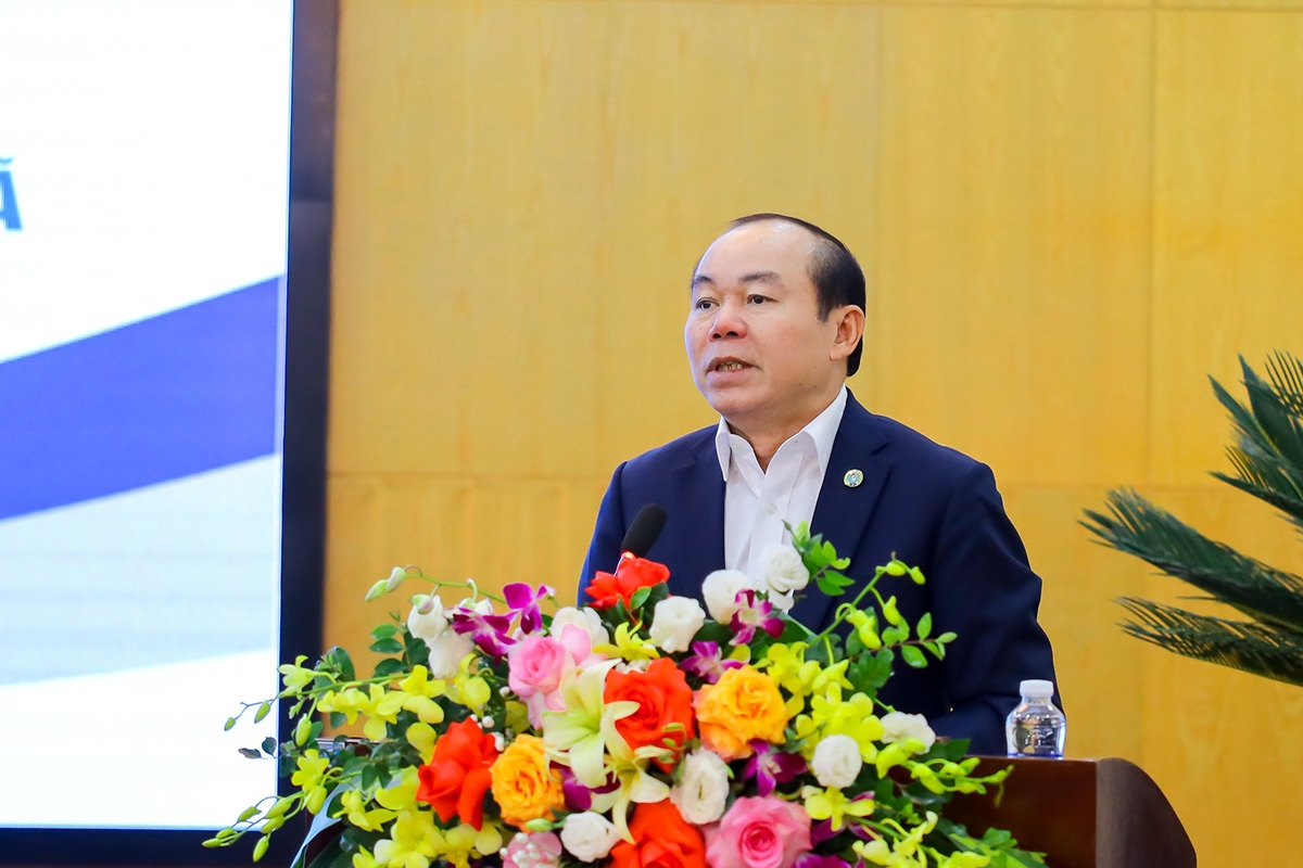 Ông Nguyễn Ngọc Bảo - Chủ tịch Liên minh HTX Việt Nam phát biểu kết luận Hội nghị