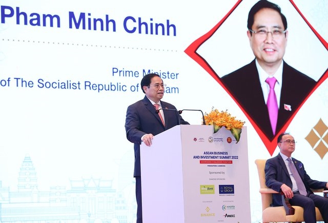 Phát biểu tại hội nghị, Thủ tướng Phạm Minh Chính nhấn mạnh, Việt Nam cam kết tạo lập môi trường kinh doanh tốt nhất - Ảnh: VGP/Nhật Bắc