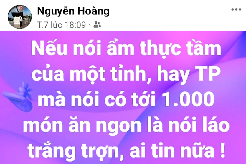 Status trên Facebook Nguyễn Hoàng của ông Nguyễn Thanh Hoàng