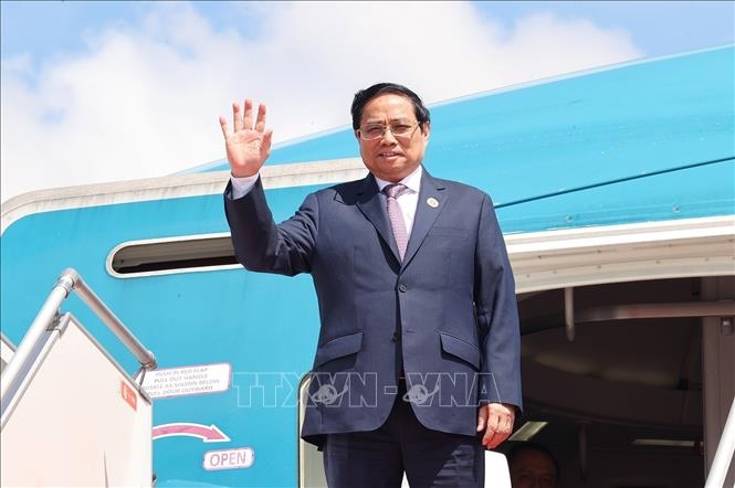 Thủ tướng Phạm Minh Chính kết thúc chuyến thăm chính thức Vương quốc Campuchia và tham dự Hội nghị cấp cao ASEAN lần thứ 40, 41 và các Hội nghị cấp cao liên quan. Ảnh: Dương Giang/TTXVN