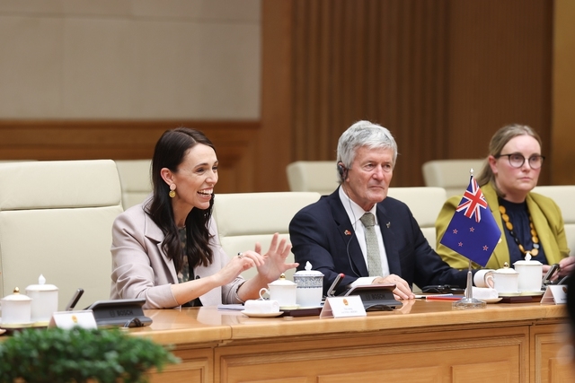 Thủ tướng Jacinda Ardern khẳng định New Zealand luôn coi trọng tăng cường quan hệ với Việt Nam, một trong những đối tác chiến lược then chốt của New Zealand trong ASEAN và khu vực - Ảnh: VGP/Nhật Bắc