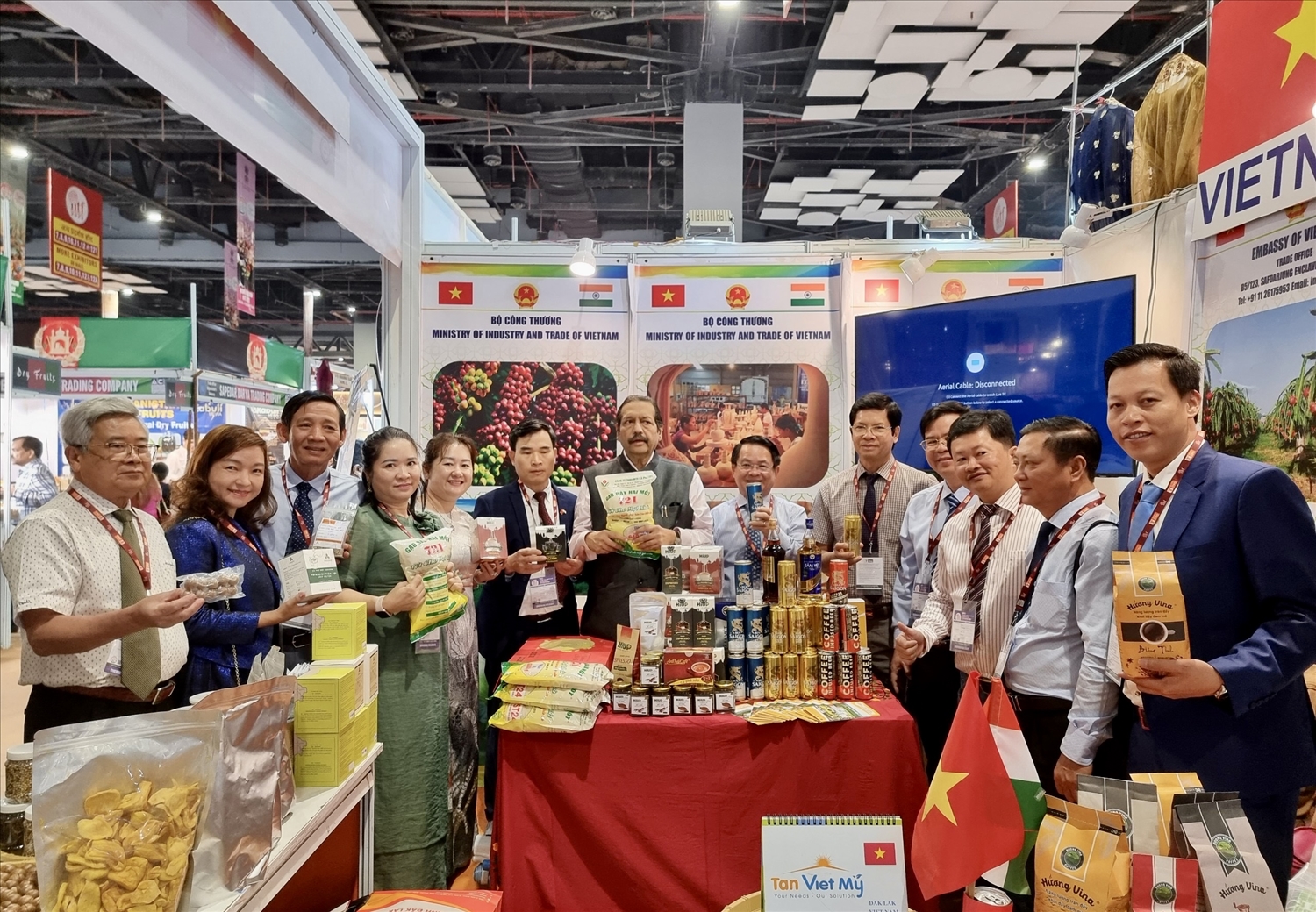 Gian hàng trưng bày các sản phẩm đặc trưng của tỉnh Đắk Lắk tại Hội chợ Thương mại Quốc tế Ấn Độ