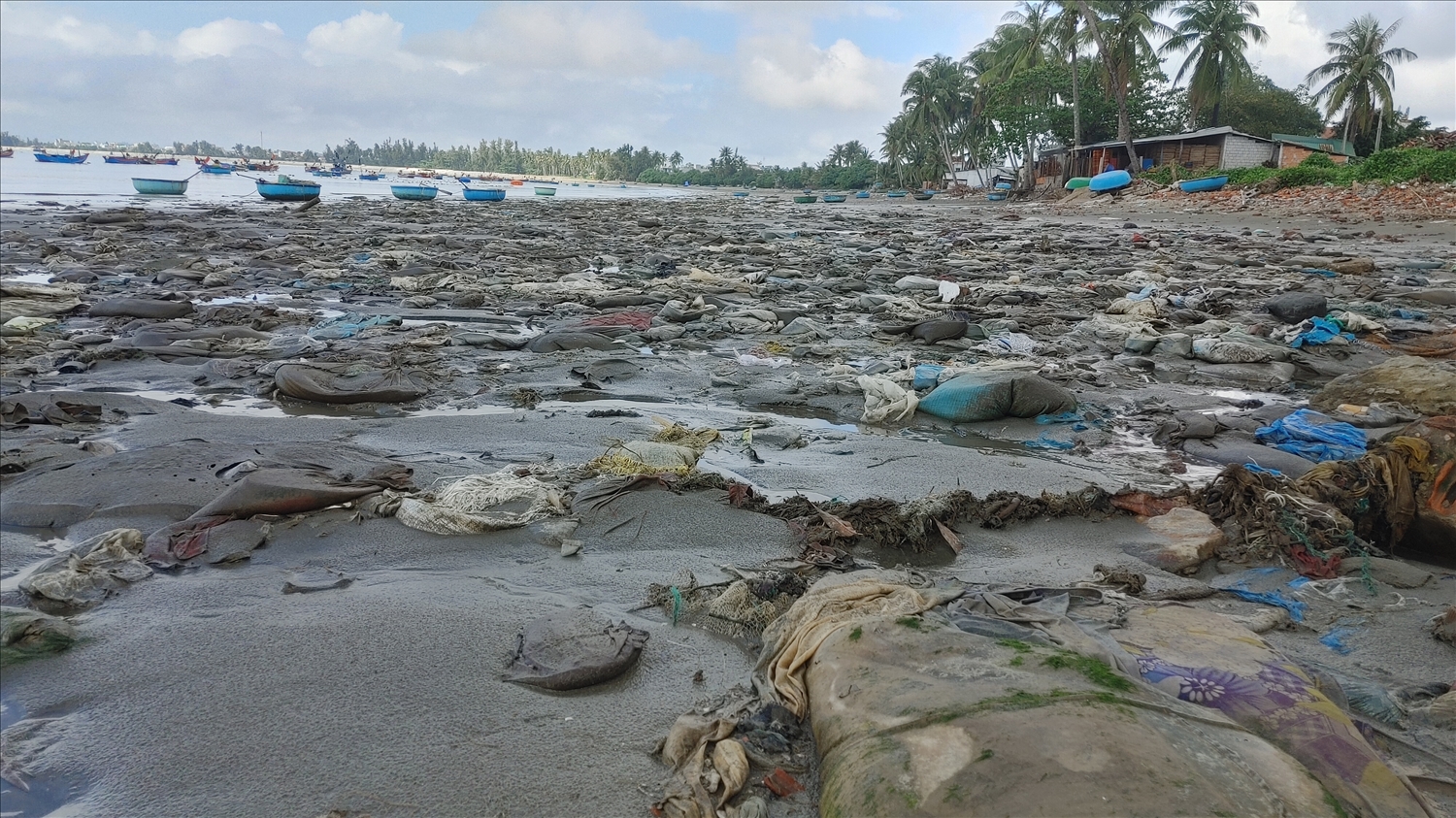 Bãi biển Tịnh Kỳ ngập ngụa rác thải