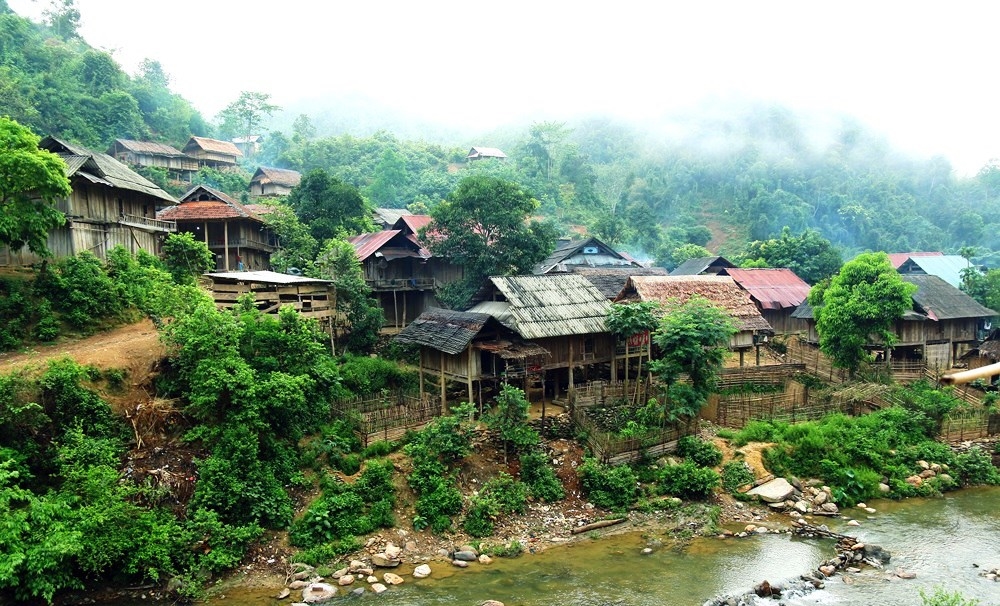 Khung cảnh thanh bình ở bản Ca Da (xã Bảo Thắng, huyện Kỳ Sơn) khi bản làng không còn ma túy