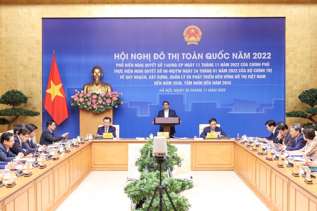 Thủ tướng Phạm Minh Chính chủ trì Hội nghị đô thị toàn quốc - Ảnh: VGP/Nhật Bắc