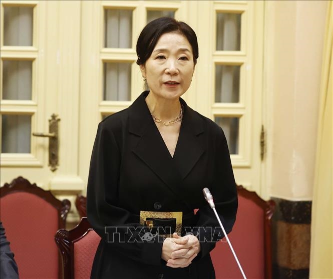 Đại sứ Hàn Quốc Oh Young-ju phát biểu. Ảnh: Thống Nhất/TTXVN