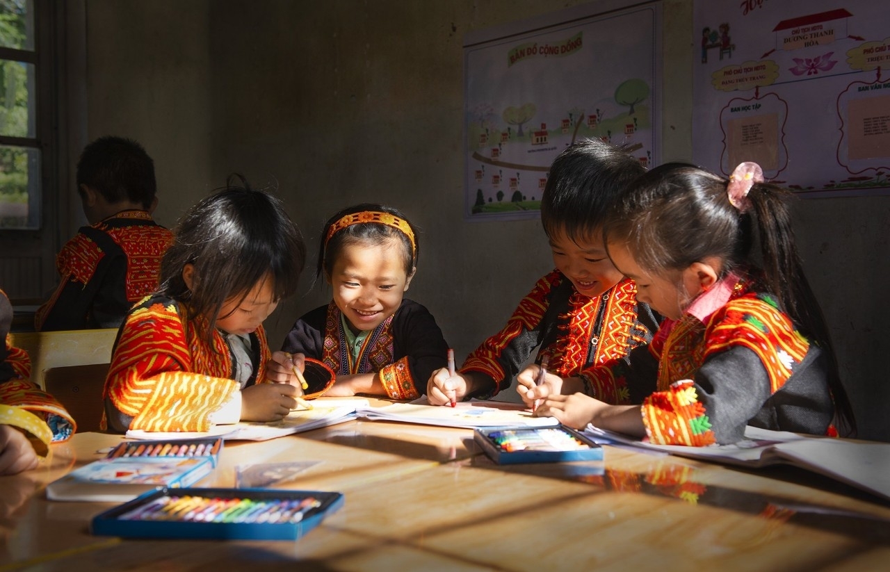 Một tiết học của các em học sinh Trường PTDT Bán trú Tiểu học Ái Quốc huyện Lộc Bình, tỉnh Lạng Sơn