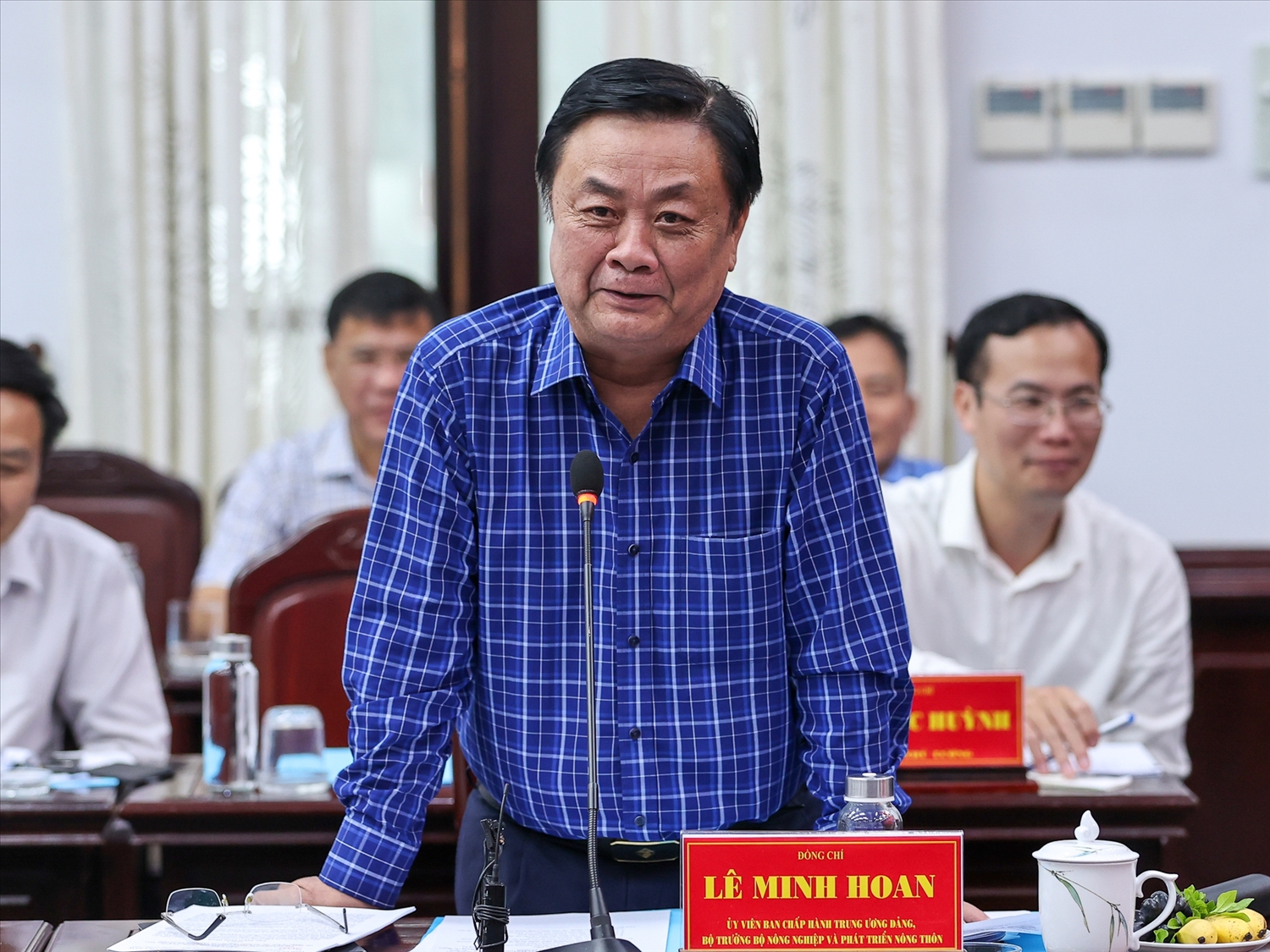Bộ trưởng Bộ Nông nghiệp và Phát triển nông thôn Lê Minh Hoan phát biểu tại buổi làm việc - Ảnh: VGP/Nhật Bắc