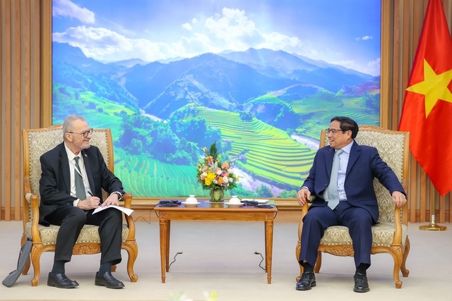 Thủ tướng Phạm Minh Chính đánh giá cao và cảm ơn vai trò và hoạt động tích cực của USABC và Đại sứ Michael Michalak trong việc thúc đẩy quan hệ thương mại - đầu tư Việt Nam - Hoa Kỳ - Ảnh: VGP/Nhật Bắc