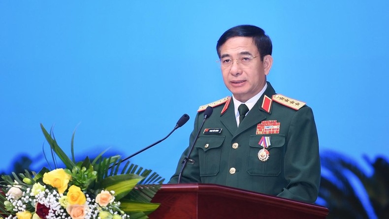 Bộ trưởng Quốc phòng Việt Nam Phan Văn Giang phát biểu tại buổi lễ