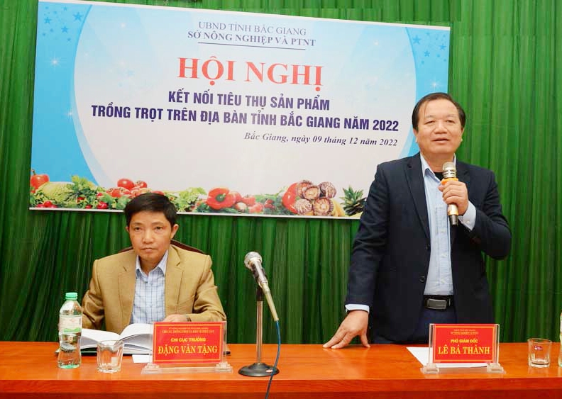 Ông Lê Bá Thành - Phó Giám đốc Sở Nông nghiệp và Phát triển nông thôn tỉnh Bắc Giang phát biểu tại Hội nghị