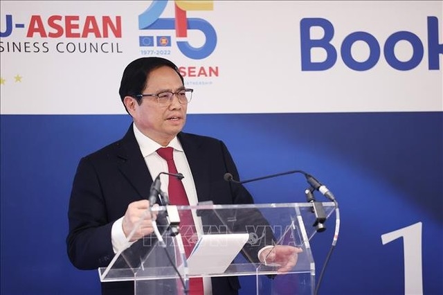 Thủ tướng Phạm Minh Chính dự và phát biểu tại Hội nghị Thượng đỉnh Kinh doanh ASEAN-EU