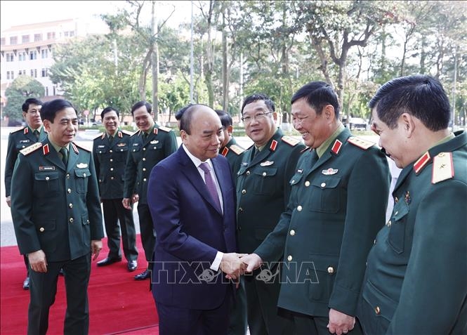 Chủ tịch nước Nguyễn Xuân Phúc và các đại biểu tham dự Hội nghị - Ảnh: TTXVN