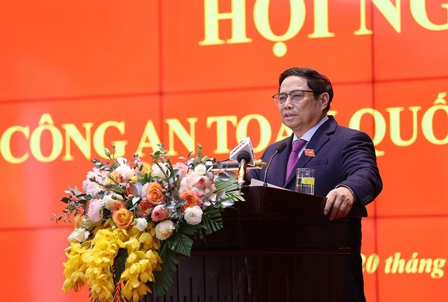 Thủ tướng Phạm Minh Chính: Bảo vệ an ninh, lợi ích quốc gia từ sớm, từ xa - Ảnh: VGP/Nhật Bắc