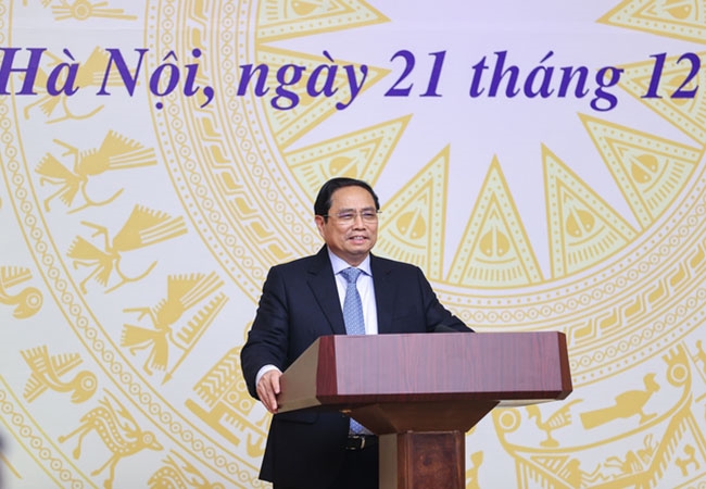Thủ tướng phát biểu kết luận Hội nghị thúc đẩy thu hút khách du lịch quốc tế vào Việt Nam. (Ảnh: VGP/Nhật Bắc)