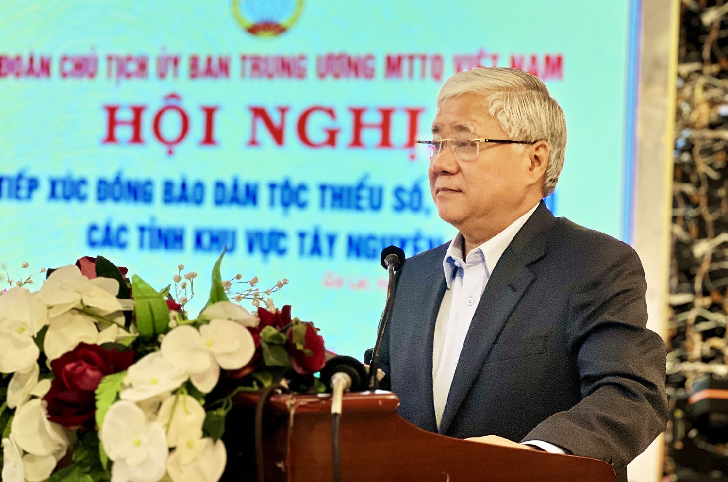 Chủ tịch Ủy ban Trung ương MTTQ Việt Nam Đỗ Văn Chiến bày tỏ sự đồng cảm, thấu hiểu và chia sẻ với những mong muốn, nguyện vọng chính đáng của các đại biểu 5 tỉnh Tây Nguyên