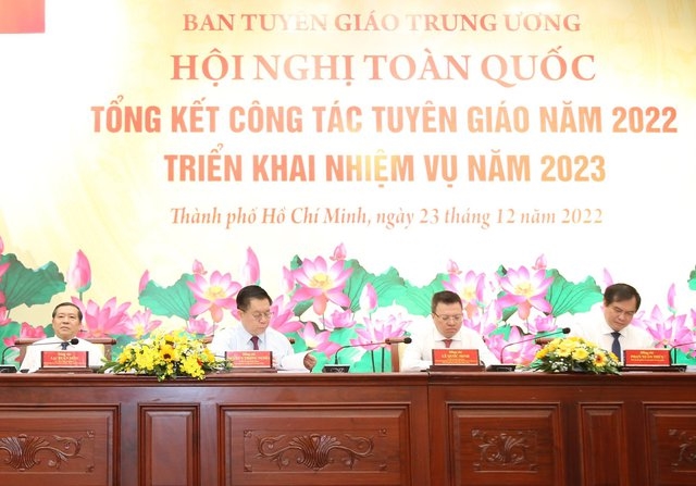 Ban Tuyên giáo Trung ương tổ chức Hội nghị toàn quốc tổng kết công tác tuyên giáo năm 2022, triển khai nhiệm vụ năm 2023 - Ảnh: VGP/Vũ Phong