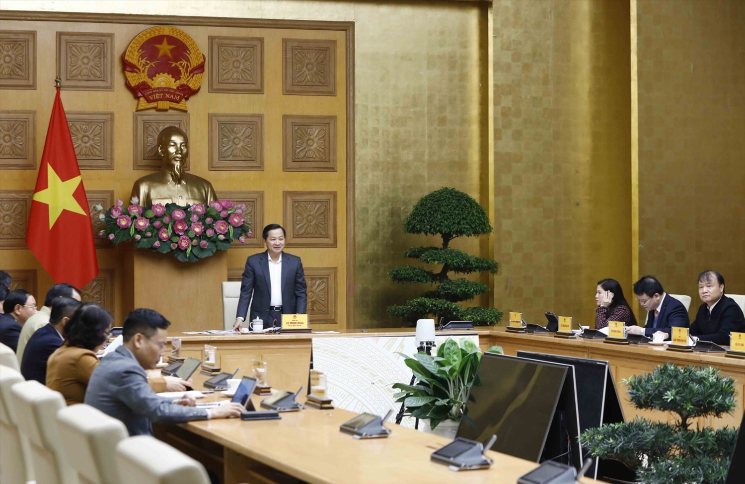 Phó Thủ tướng Lê Minh Khái: Lạm phát được kiểm soát theo mục tiêu đề ra. Ảnh VGP/Quang Thương