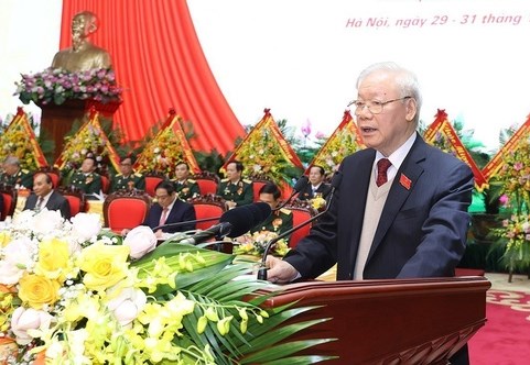  Tổng Bí thư Nguyễn Phú Trọng phát biểu tại Đại hội.