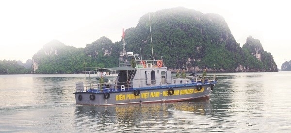 Các chiến sĩ Hải đội 2, BĐBP tỉnh Quảng Ninh đang làm nhiệm vụ tuần tra ( Ảnh: Đơn vị cung cấp)