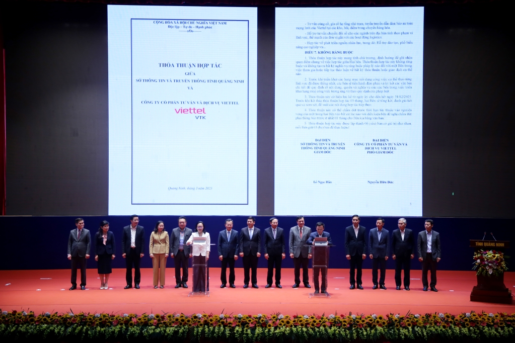 Sở Thông tin - Truyền thông tỉnh Quảng Ninh ký kết thoả thuận hợp tác với Công ty CP Tư vấn và Dịch vụ Viettel