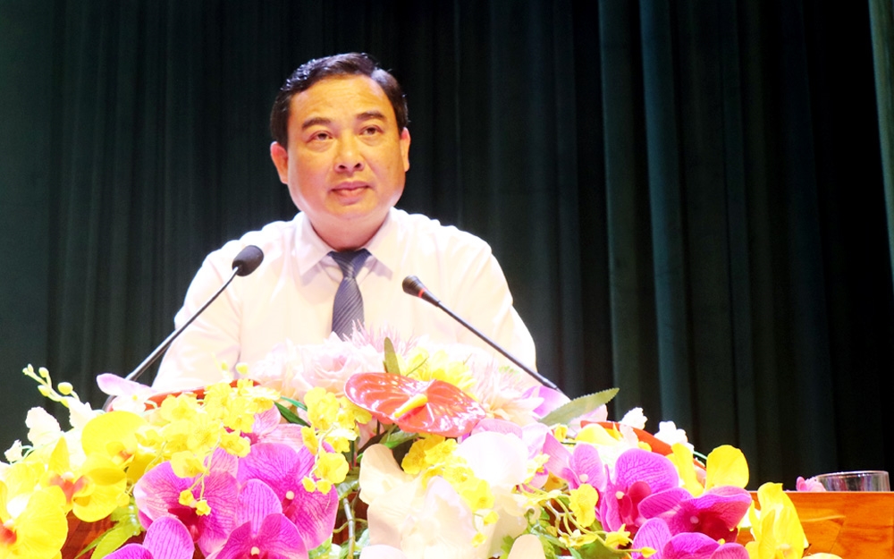 Bí thư Thành ủy Bắc Giang Vũ Trí Hải phát biểu tại Hội nghị