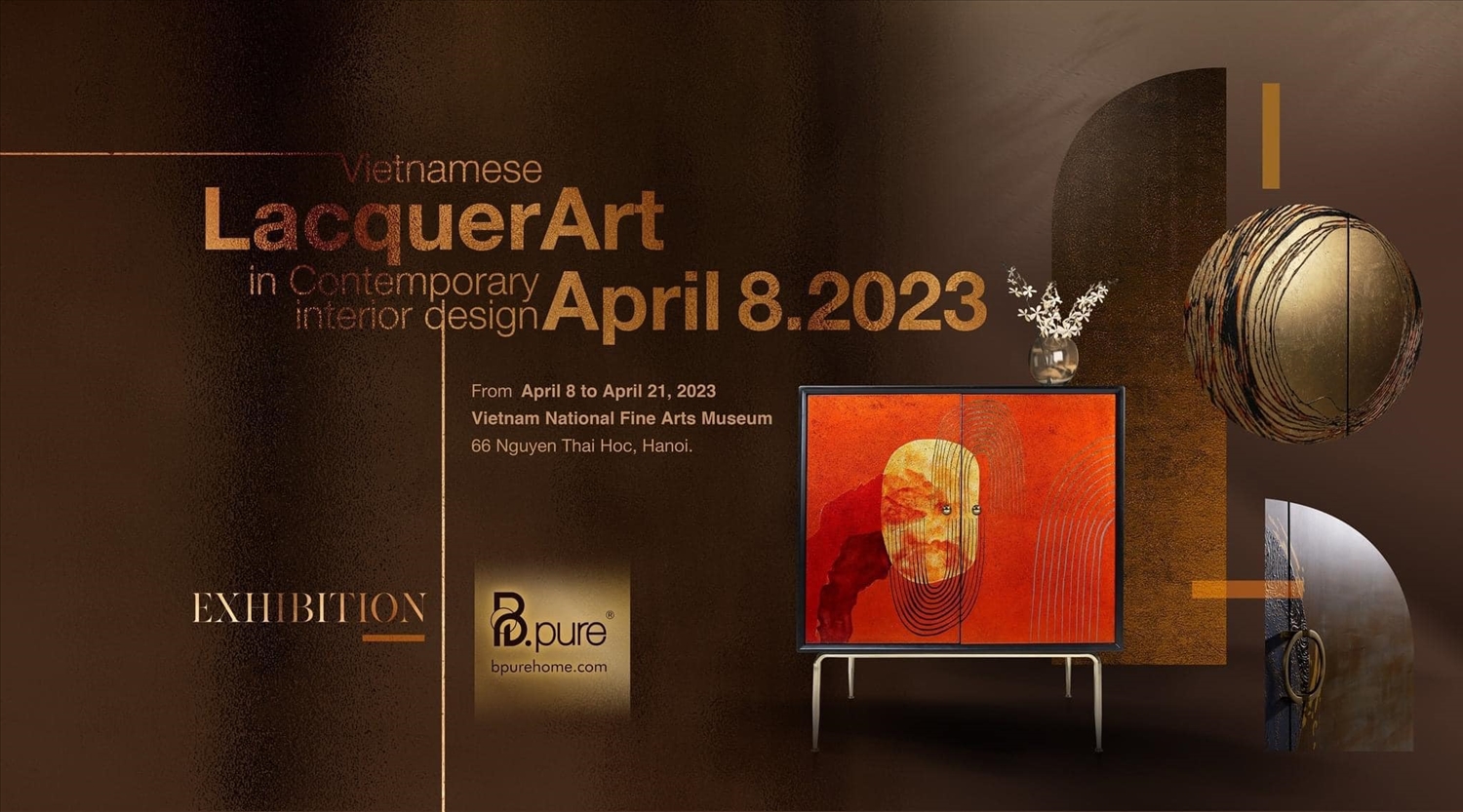Triển lãm “Dòng chảy của sơn mài Việt trong không gian nghệ thuật thiết kế đương đại” sẽ mở cửa đón khách tham quan đến ngày 21/4