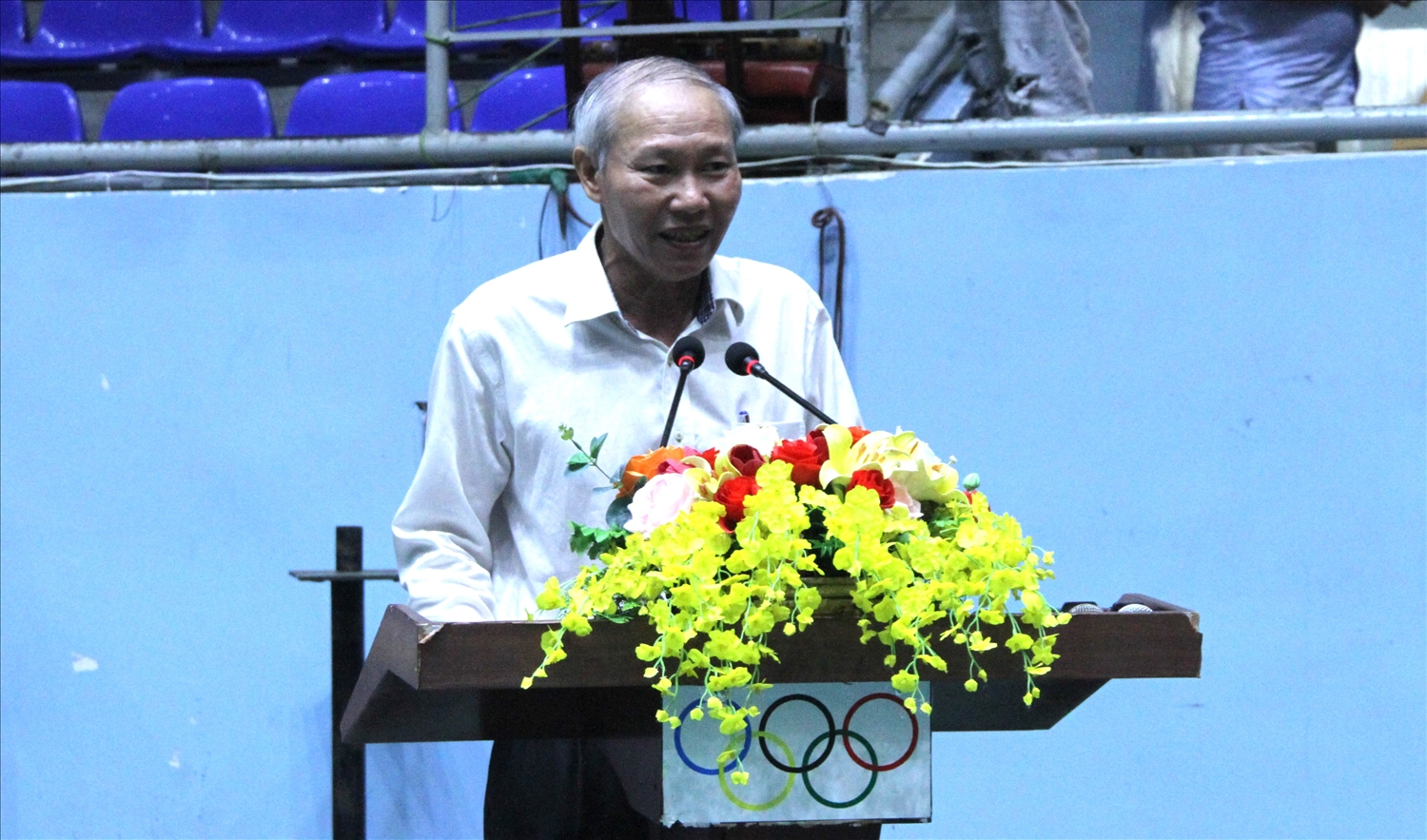 Giám đốc Sở Văn hóa, Thể thao và Du lịch tỉnh Đắk Lắk Thái Hồng Hà phát biểu khai mạc hội thao