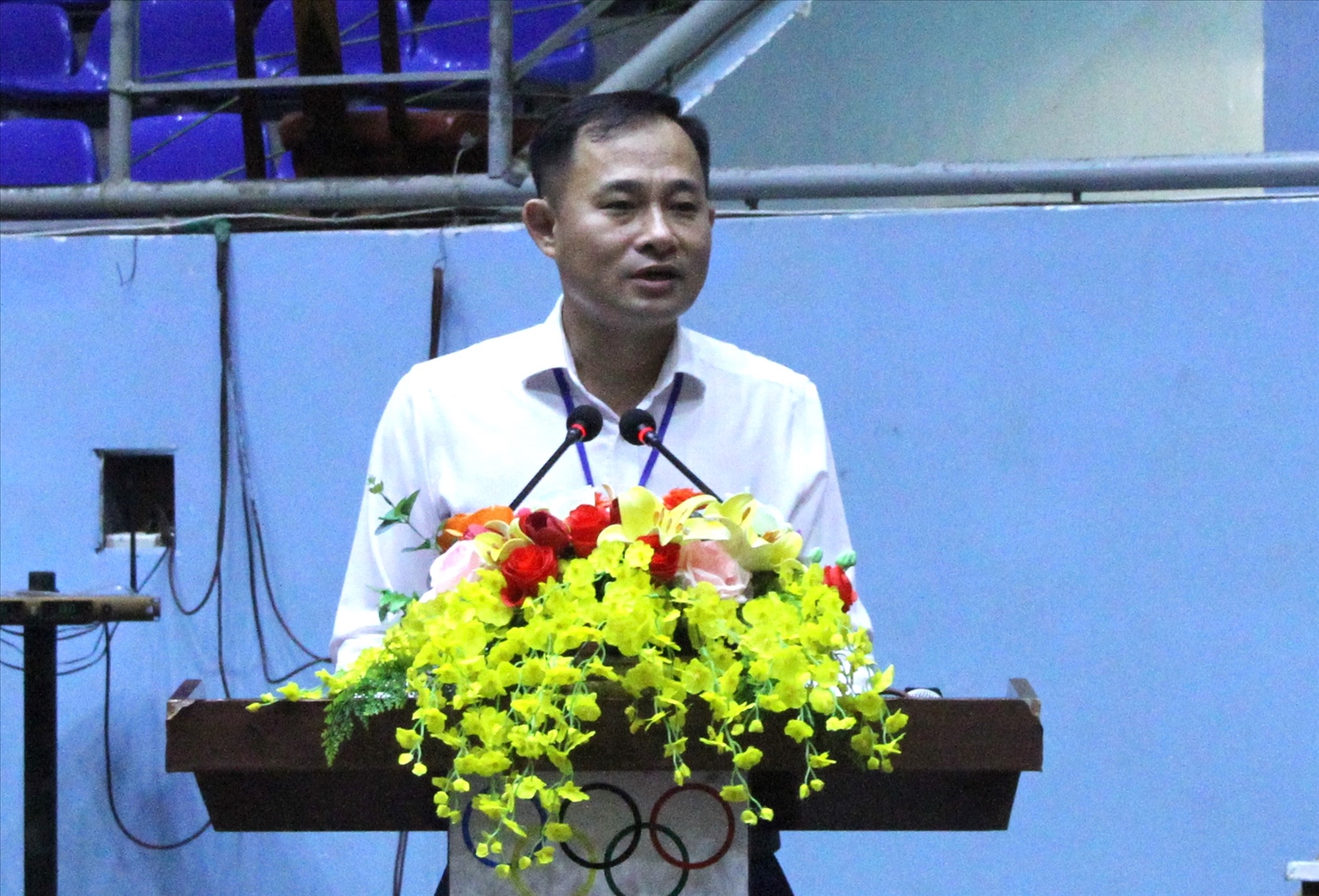  Phó Giám đốc Sở Văn hóa, Thể thao và Du lịch tỉnh Đắk Lắk Lê Phúc Long phát biểu tại Lễ khai mạc