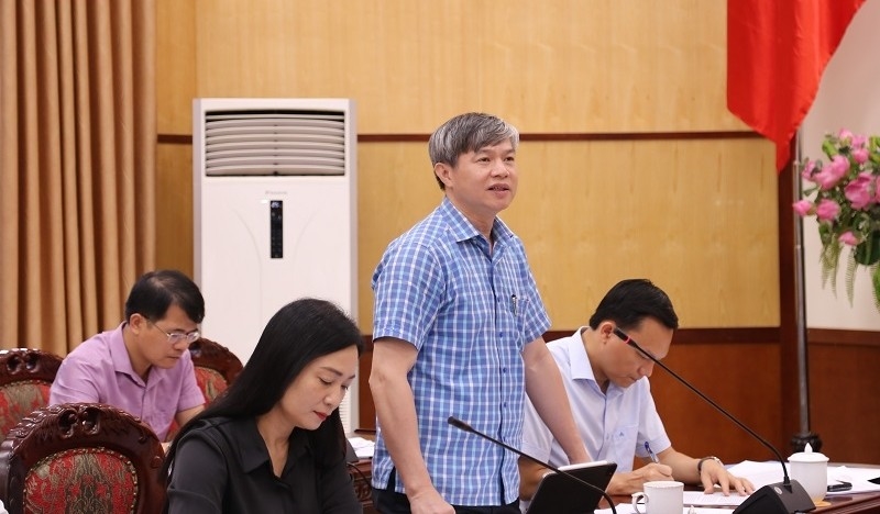 Trưởng Ban Dân tộc tỉnh Thanh Hóa Mai Xuân Bình phát biểu tại Hội nghị về tình hình giải ngân vốn đầu tư công năm 2023
