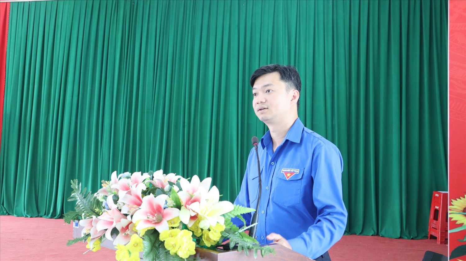 Anh Nguyễn Minh Triết, Bí thư Trung ương Đoàn TNCS Hồ Chí Minh, Chủ tịch Trung ương Hội Sinh viên Việt Nam phát biểu tại buổi làm việc