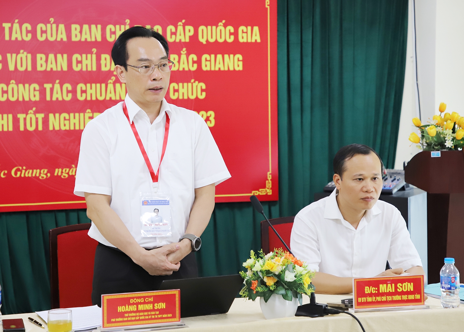 Thứ trưởng Bộ GD&ĐT Hoàng Minh Sơn đánh giá cao công tác chuẩn bị các điều kiện tổ chức kỳ thi tốt nghiệp THPT của tỉnh Bắc Giang