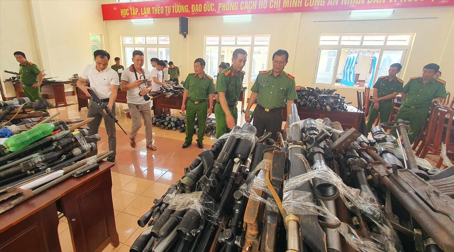 Vũ khí Công an tỉnh Đắk Lắk thu hồi được sau 40 ngày cao điểm vận động toàn dân giao nộp