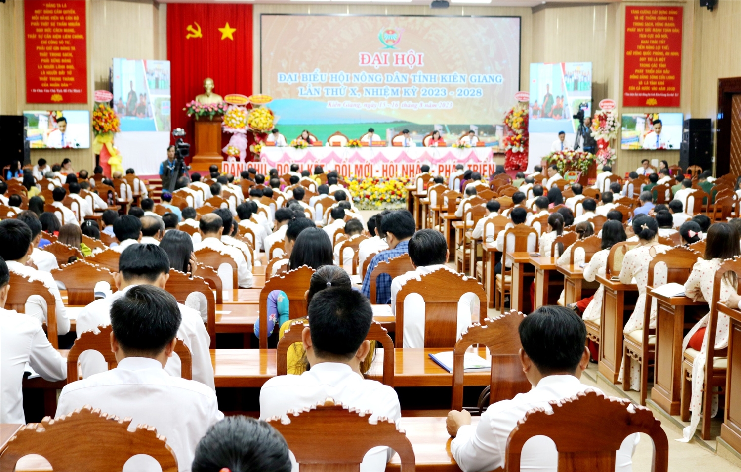 Toàn cảnh Đại hội Đại biểu Hội Nông dân tỉnh Kiên Giang lần thứ X, nhiệm kỳ 2023 - 2028
