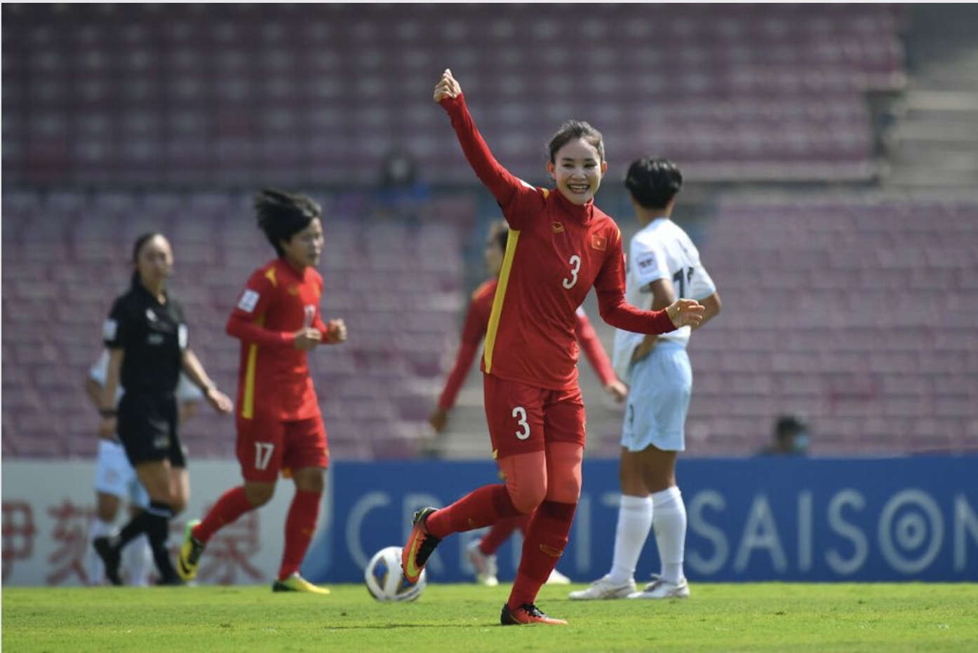 Cô gái Khmer Chương Thị Kiều đang là trung vệ số 1 tại đội tuyển nữ Việt Nam hiện tại (Ảnh: AFC)