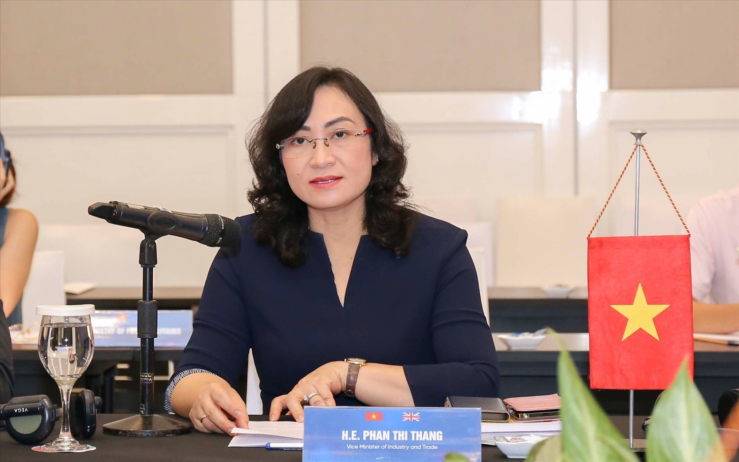 Đoàn đại biểu Việt Nam dự họp do Thứ trưởng Bộ Công Thương Phan Thị Thắng làm trưởng đoàn với tư cách đồng chủ tọa