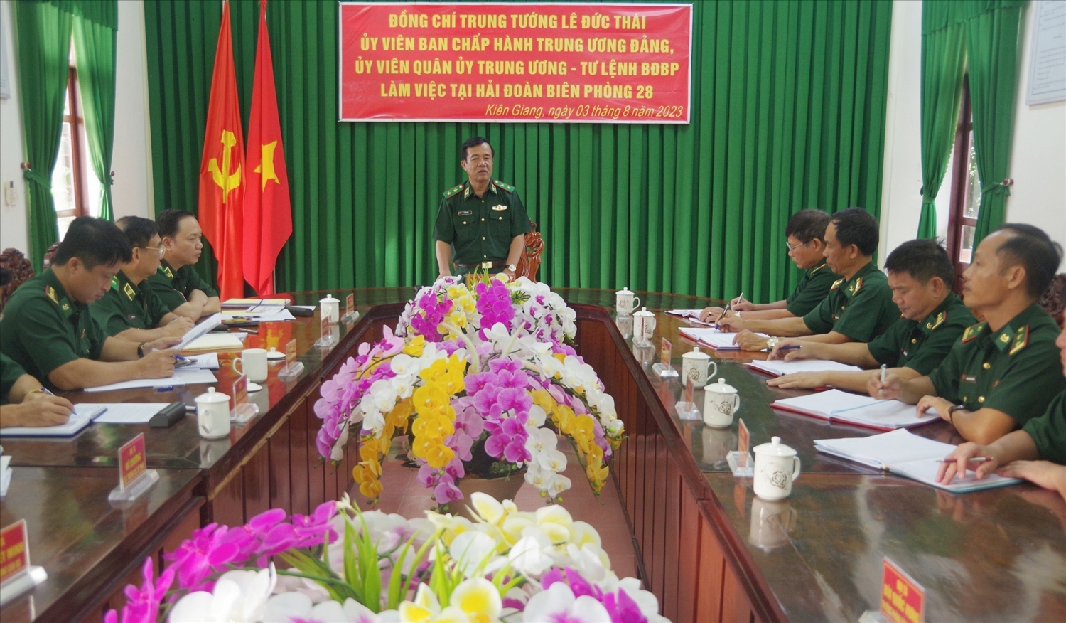 Trung tướng Lê Đức Thái phát biểu chỉ đạo tại buổi làm việc