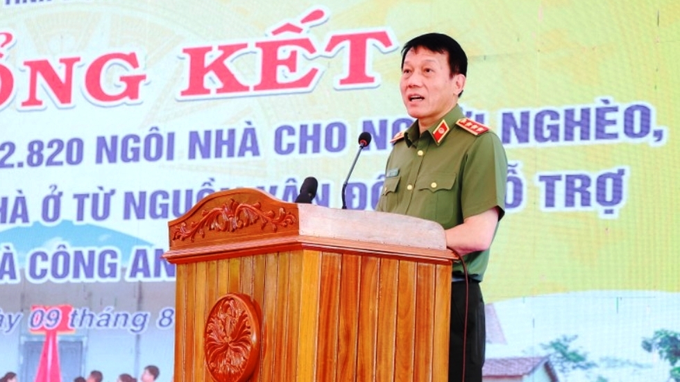 Thượng tướng Lương Tam Quang - Thứ trưởng Bộ Công an phát biểu tại lễ tổng kết