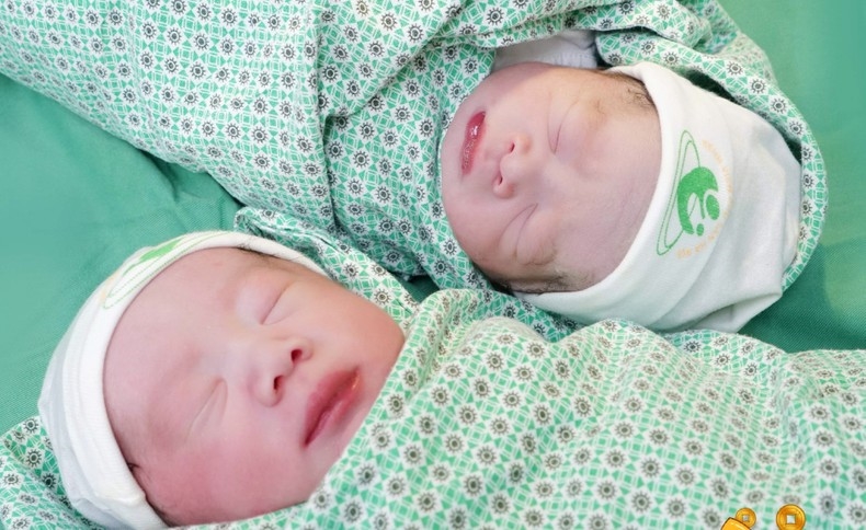 Hai em bé song sinh chào đời tại Bệnh viện Phụ sản Hà Nội.