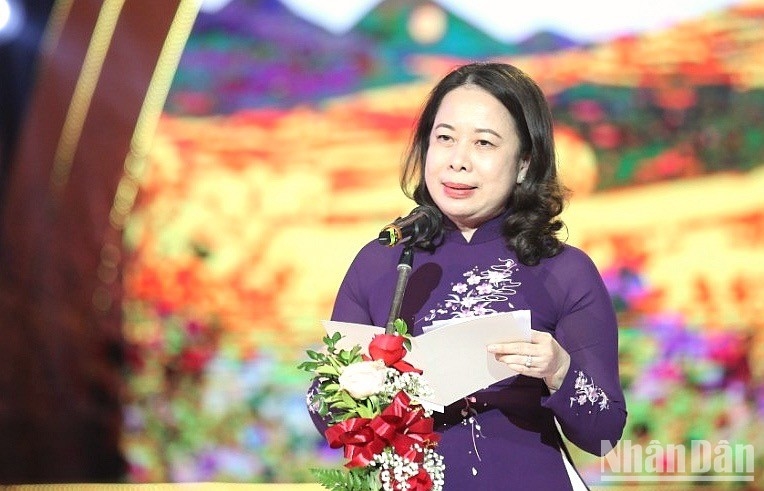 Phó Chủ tịch nước Võ Thị Ánh Xuân phát biểu tại Chương trình Mùa Xuân cho em