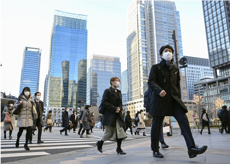 Trong 24 giờ qua, Nhật Bản tiếp tục ghi nhận số ca nhiễm COVID-19 mới cao kỷ lục với 190.538 ca. (Ảnh: Kyodo)