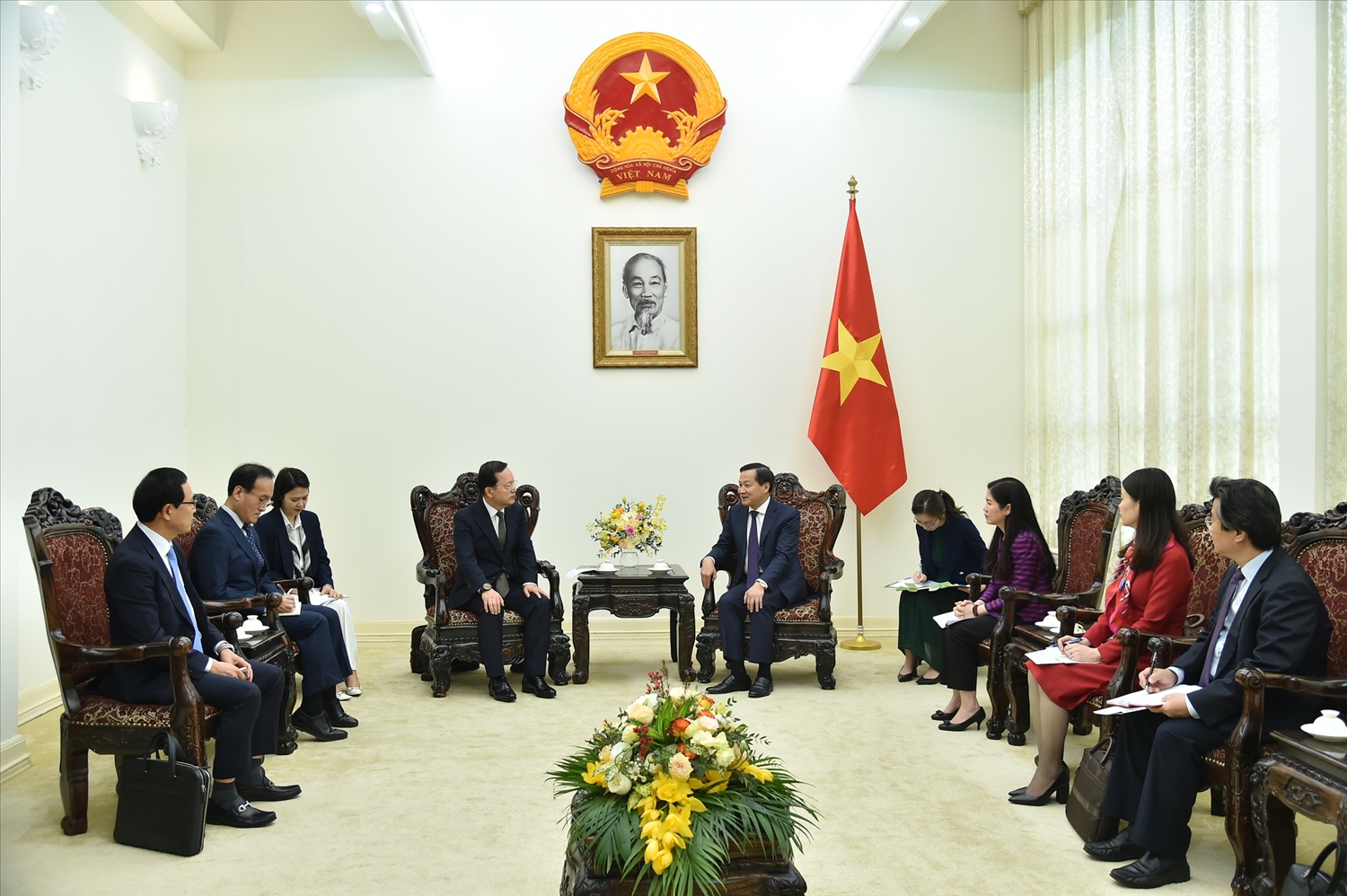 Phó Thủ tướng Lê Minh Khái: Chính phủ Việt Nam cũng cam kết luôn tạo mọi điều kiện thuận lợi nhất cho các nhà đầu tư nước ngoài hợp tác sản xuất kinh doanh, lâu dài. Ảnh VGP/Quang Thương