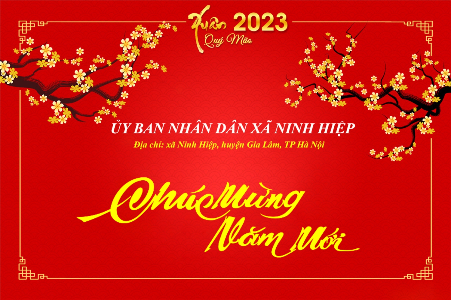 (market qc) Ủy ban Nhân dân xã Ninh Hiệp Chúc mừng năm mới năm 2023